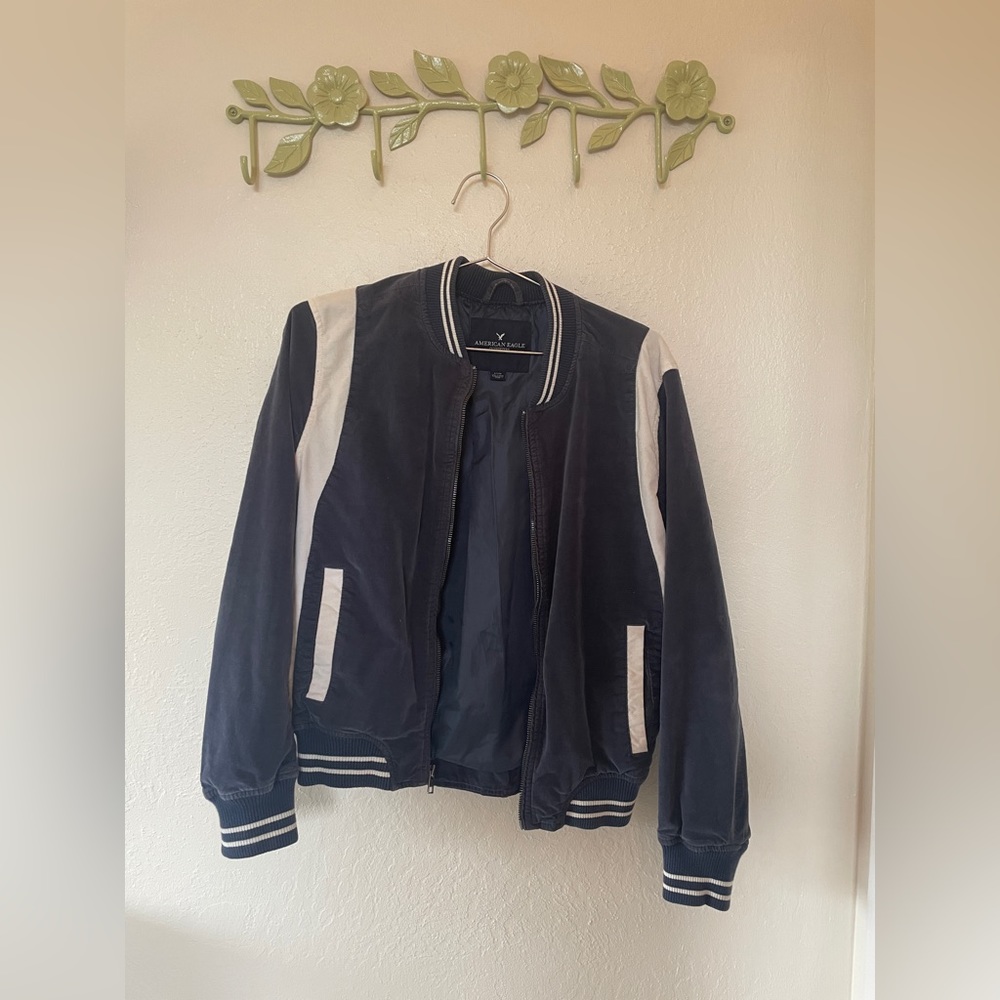 Y2K American Eagle Navy Bomber Jacket